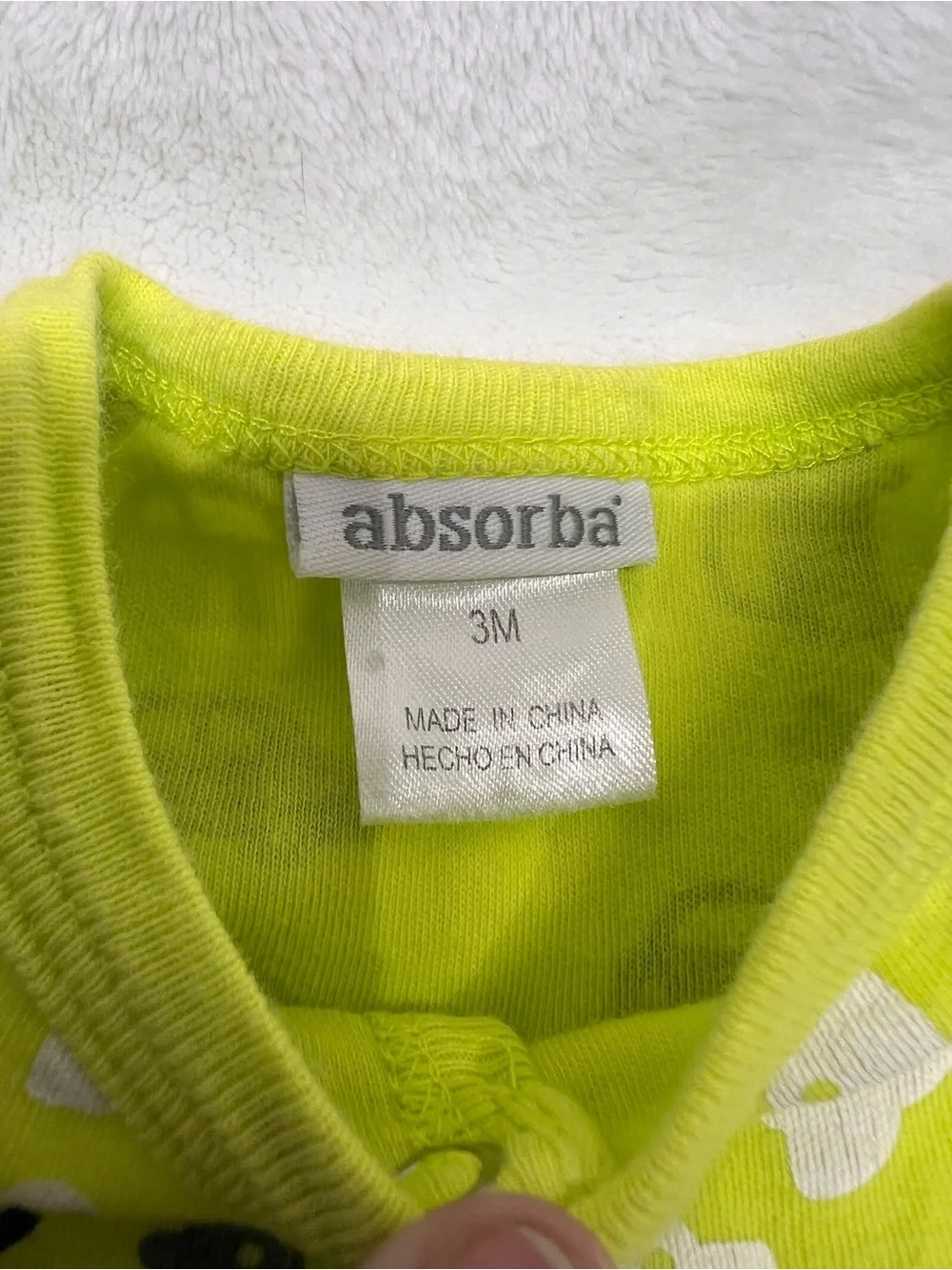 Absorba Lime Green Car-Print Baby One-Piece Sleeper
